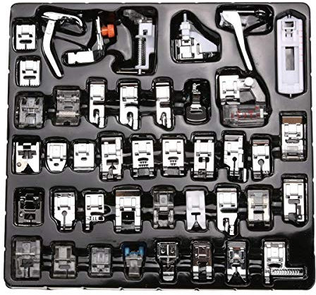 ckpsms Marque-#KP-19015 42PCS Ensemble de Pieds-de-biche pour Machine à Coudre Domestique Compatible avec/Remplacement pour Les Machines à Coudre à Tige Basse de Marque Brother Babylock Singer(42PCS)
