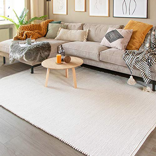 FRAAI | Home & Living Wollteppich - Wise Weiß 001 - Wolle - Flachgewebe - Einfarbig - Skandinavisch - Wohnzimmer, Esszimmer, Schlafzimmer - Carpet