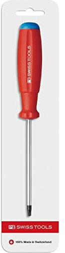 PB Swiss Tools Torx Schraubendreher PB 8400.15-80, 100% Swiss Made, einzelner Schraubenzieher für Torx-Schrauben Grösse T15, Rot