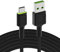 Green Cell Cavo USB-A - USB-C Tipo C 1.2m con illuminazione a LED Cavo di ricarica nero Compatibile con Samsung Galaxy S23 S22 S21 S20 Ultra S10 S9 S8+ | Note 20 10 9 8 | Telefoni Android