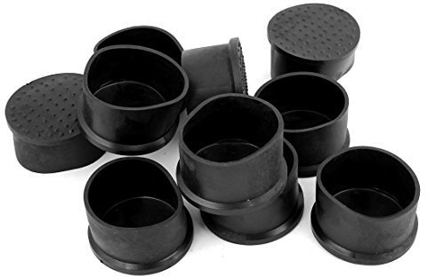 N/A 10 Stück Gummi schwarz Endkappe rund flexibel Fußdeckel 50 mm