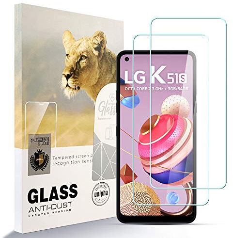 AYSOW Displayschutzfolie für LG K51S Premium Glas 0.3mm 9H Härte 2.5D Film, Anti-Kratzer, Blasenfrei, Glasschutzfolie Schutzfolie für LG K51S[2 Stück]
