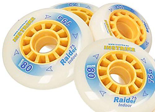 INSTRIKE Raider 75A Rolle 4er Set Indoor Profi Wheel für Inliner Skater Hockey besonder geeignet (64 mm)