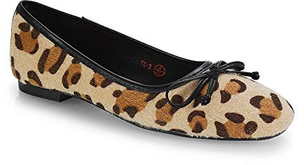Womens Bow Tie Ballerinas Square Toe Ballet Ladies Flats Slipper Pumps Dolly Shoes Size 3-8 Leopard