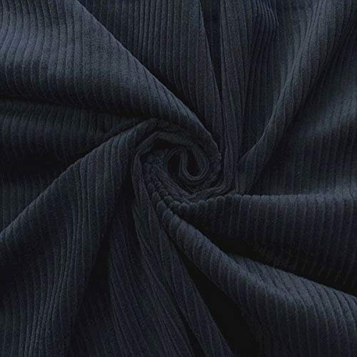 Stoffkontor Baumwollstoff Breitcord-Stoff - Meterware - zum Nähen von Bekleidung, Kissen und Dekorationen - Dunkelblau