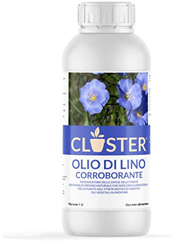 CLOSTER Olio di Lino Puro 1LT - Rimedio e Difesa Naturale - Potenzia Le Difese delle Piante Contro Cocciniglia, Afidi, Acari - Allontana i Piccoli Insetti per Orto Giardino Fiori Aromatiche (1 LT)