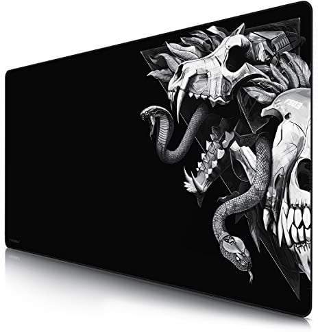 TITANWOLF - Extra Large Gaming Mouse Mat 1200x600mm Oversize - XXL Mouse Pad with motif - Desk Pad XXXL Extended – For Precision and Speed - Non-Slip Rubber Base – For Mouse and Keyboard - Skull
