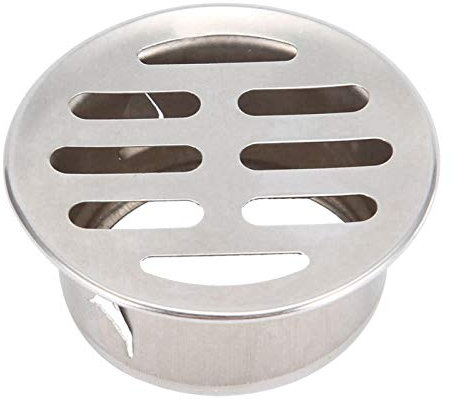Tyenaza Runder Bodenablauf, Haarsieb Dusche Abflusssieb Dusche Duschsieb Bodenablauf Aussen Drain Cover Gullideckel, Edelstahl Große Verschiebung Antiblockierender Bodenablauf(50Flacher Mund)