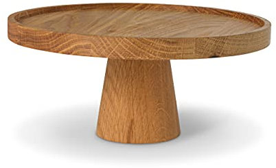 Natuhr Etagere Kuchenplatte - Stand - Servierplatte Obstkorb Tortenplatte Serviergeschirr Eiche Massivholz (21 cm Durchmesser)