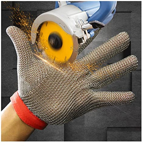 HUAHUA Work Gloves Chainmail Glove, Cut Resistant Glove Food Grade, For Butcher, Oyster Shucking Kitchen Mandoline Chef Slicing Fish Fillet (Size : 1 piece/L)