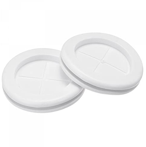 sourcing map Rubber Grommet Mount Dia 50mm Round Double-Sided for Wire Protection White Pack of 10
