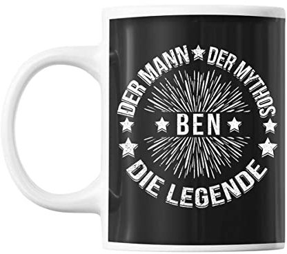 Tasse Vorname Ben | Ben der Mann der Mythos die Legende | Kaffeetasse mit Spruch lustig Fun Tasse Geschenkideen fürs Büro zum Geburtstag Jubiläum Mug Bürotasse