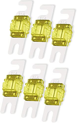 Greluma 6 Pz Fusibili mini ANL da 20 A per fusibili elettronici per sistemi audio video marini per autoveicoli