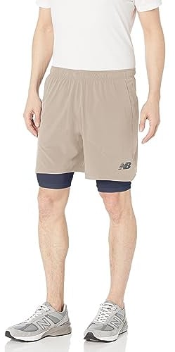 New Balance Herren R.W.Tech 2-in-1 7 Zoll Short 22, Aluminum, XL