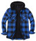 ZENTHACE Herren Sherpa gefütterte Kapuzenjacke mit durchgehendem Reißverschluss Checkered Blau, S