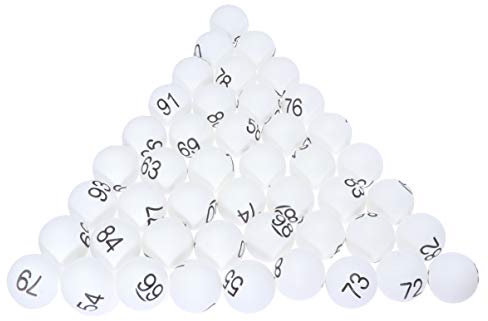 SAFIGLE 100 Stück Nummerierte Bälle 1-100 Lotteriebälle Tischtennisbälle Bedruckte Pongbälle Mit Zahlen Für DIY-Projekt Bingospiel Unterhaltung – Weiß