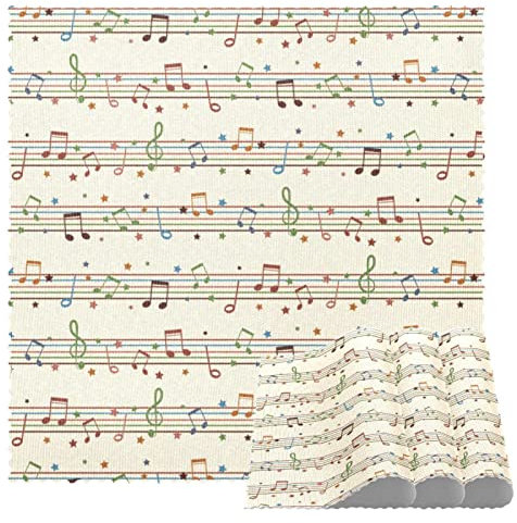 Retro-Musiknoten-Muster, quadratisch, hitzebeständig
