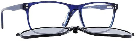 INVU. Unisex-Rahmen mit Clip-On-Sonnenblende mit polarisiertem Magnet Mod. M4217C, Blau (durchsichtig), 56
