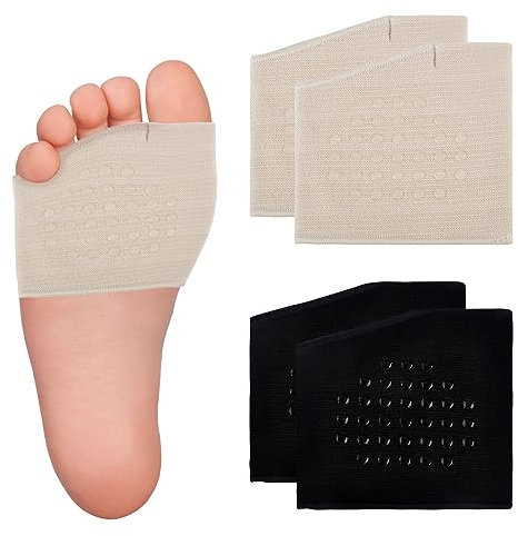 TNSLAND Spreizfußbandage Ballenpolster Vorfuß Pads, 2 Paar Vorfußpolster Mittelfußpolster Weich & Bequem, Metatarsal Pad Fußpolster Vorderfuß Pads Mittelfuß-pads Vorderfußpolster für Damen Herren