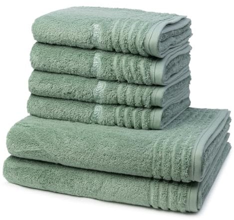 Vossen - 6 teiliges Frottier-Set - Vienna Style Supersoft (4 X Handtuch 2 X Duschtuch im Set) - 620 g/m2 - Baumwolle - Frottee - saugstark - weich und flauschig - Soft Green