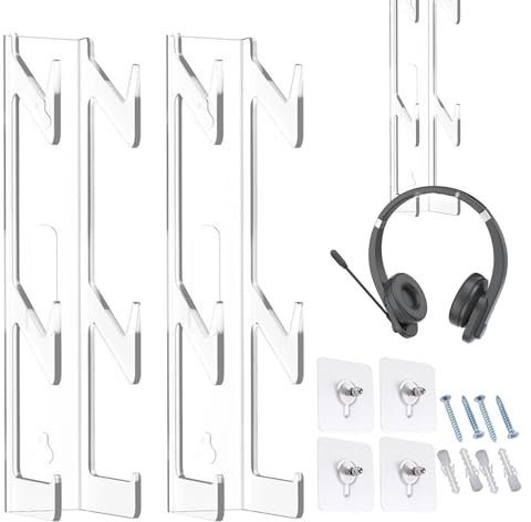 Video Game Controller Holder Wall - Storage Rack Gamepad Stand Mount - Acrylic Holder for Game Controllers, Storage Organizer with Screw Hooks, Wall Mount for Game Controller and Headphones Retorno