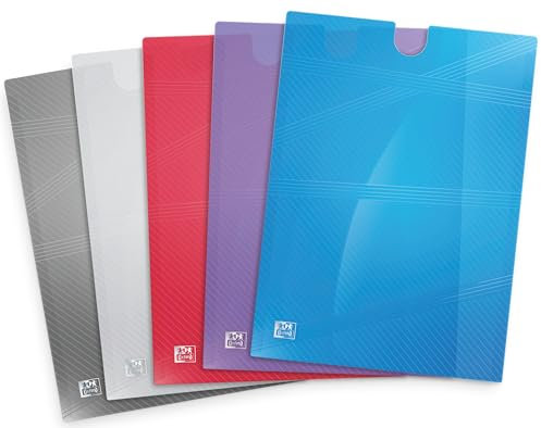Oxford EasyGo Dokumenten-Hüllen A4, Premium Sichthüllen, 5 Farben, 5 Stück