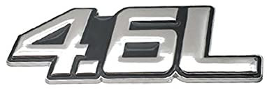 LORIER Metallauto Styling 4.6L Buchstabe Logo Emblem 3D Abzeichen Aufkleber Aufkleber Autozubehör Logoaufkleber und Aufkleber (Color : Silver With B)