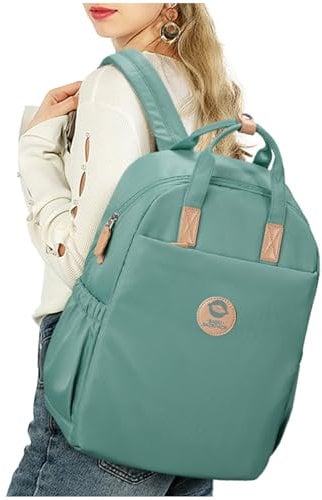 HYC00 Schulrucksack Damen Tagesrucksack Schultaschen College Rucksack Causal Travel Daypack Schulrucksack Teenager Mädchen Rucksack Damen Schule Bookbag 14 Zoll Laptop Rucksack für Reisen,Dunkelgrün