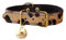 ardor & sparks® Hundehalsband aus weichem Leder mit goldenen Beschlägen - Leopardenmuster - Für kleine und mittelgroße Hunde - Verstellbar - Made in Germany - M/L