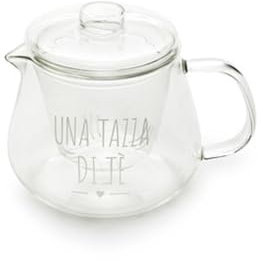 Nuvole di Stoffa Infusiera in vetro con coperchio Una tazza di tè Shabby Chic 500 ml
