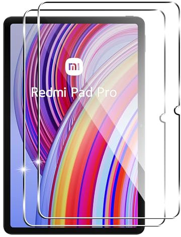 Fitudoos [2 Pezzi Panzerglas Schutzfolie für Xiaomi Redmi Pad Pro 5G/4G/Redmi Pad 2 Pro/Poco Pad 12.1 Zoll,9H Härte, glasklare Displayschutzfolie,Anti-Fingerprint,entspiegelt, Kratzfest.