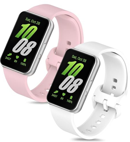 Xisair 2 Correas de Silicona Compatibles con Samsung Fit3 Pulsera de Repuesto Correa Deportiva, Transpirable, Suave y Cómoda Compatible con Samsung Galaxy Fit 3 para Hombres y Mujeres