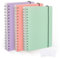 Agoer Notizbuch A5 Gepunktet 3 Farbe, 480 Seiten Bullet Journal Dotted DIN A5 Collegeblock, 120 g/m² Spiralnotizbuch mit Schablonen, Hardcover Spiral Notebook No Bleed