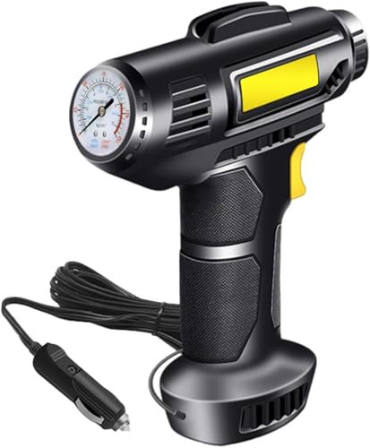 SQUADO Compressore Aria Portatile Digitale Ricaricabile 12V 10AMPS per Auto, Moto, Bici, Camion, Autobus