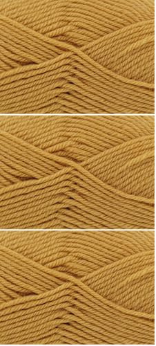 King Cole 60855 Merino Blend DK Mustard Yarn - 104M, 50g (Pack of 3)