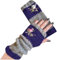 Armstulpen Damen Winter Handschuhe mit Vogelstickerei Fingerlos Strick Pulswärmer Damen Handstulpen Fäustlinge Strick Fingerlose Fäustlinge Stulpen Damen Hände Lange Handschuhe (Blau, EINGRÖSSE)