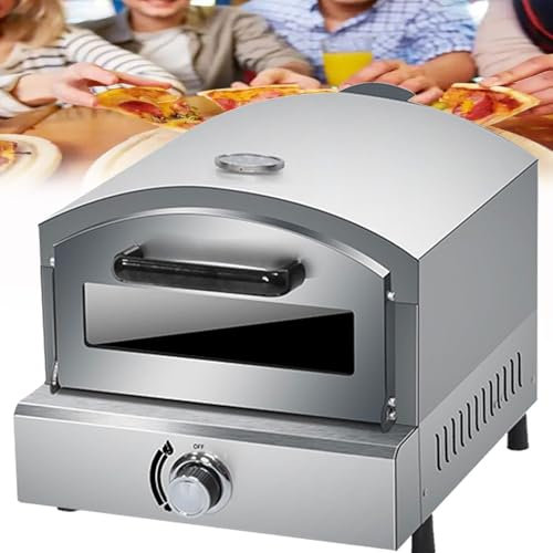 GHRERTX Horno de Pizza de encimera, Horno de Pizza Tostador de cajón eléctrico/propano portátil, Fabricante de Pizza Comercial de Acero Inoxidable, Temperatura Ajustable, for Restaurante en casa(Gas)