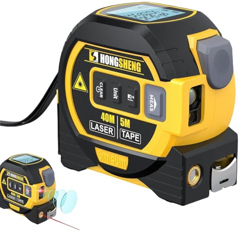 The Ruler 3-in-1 Measuring Tape, Tools Tape Measure, 3-in-1 Rangefinder with Led Display, 3 in 1 Digital Tape Measure with Cross Line, AutoLock, Measure Area, Volume, Pythagorean, Best Gift for Man