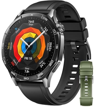 HUAWEI WATCH GT 5 46mm Nero + EasyFit 3 Cinturino in Fluoroelastomero Verde Abete