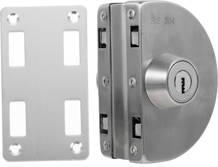 Holibanna Glastürschloss Mit Edelstahl-überfalle Für Glastüren Gebürstetes Edelstahl-torschloss -torüberfalle Einfache Installation Und Nutzung