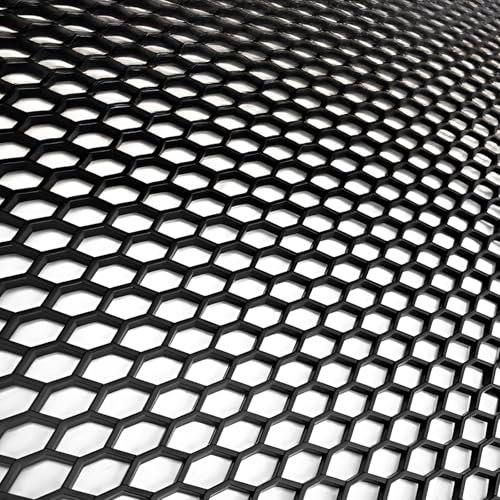 Bettol Rejilla de carreras de 100 x 33 cm, de aleación de aluminio, 1 × 6 mm, rejilla universal para rejilla de radiador de coche, color negro