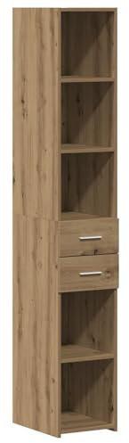 vidaXL Rustikaler Buffet-Schrank mit Solider Holz-Konstruktion, verwittertem Finish, ideal für Esszimmer und Wohnzimmer, beinhaltet 1 Schublade und 2 Regale, Holz-Möbel, multifunktional, stilvolle