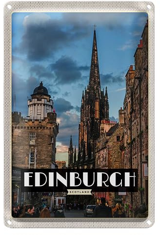 Edinburgh | Blechschild | Vintage Deko | Schottland Motiv | 30 cm x 40 cm