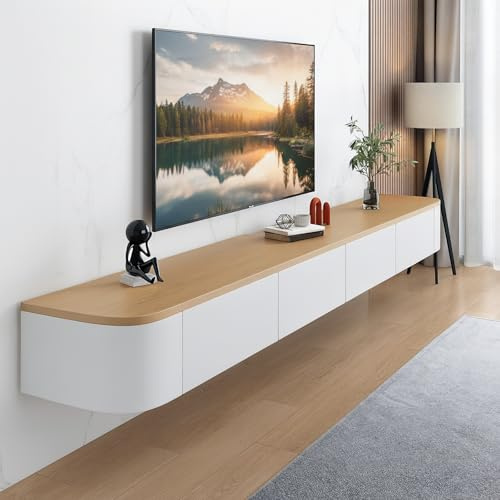 FGNIXLN Mueble TV Suspendido, 120-240 cm, Mesa para TV Moderno Mueble para Televisor, Adecuado para La Sala De Estar Y El Dormitorio（120cm）