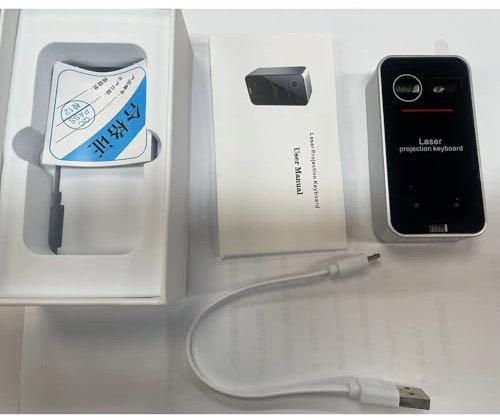 ACAGALA Lasertastatur, Mini-virtuelle Tastatur, kabellose BT-Verbindung, geeignet für Telefon, Pad, Laptop, Tablets, kompatibel mit Windows XP und iOS8/Android 4.0/Mac OSX-System, tragbar, mit Mausfu