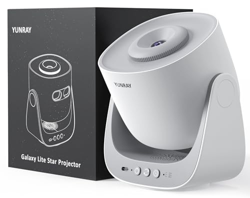 YUNRAY Galaxy Projector, Star Projector Home Planetarium Stars Ceiling Space Projection Starry Sky Night Light Lamp for Kids Adult Bedroom Decor Birthday Gift - 2 Discs