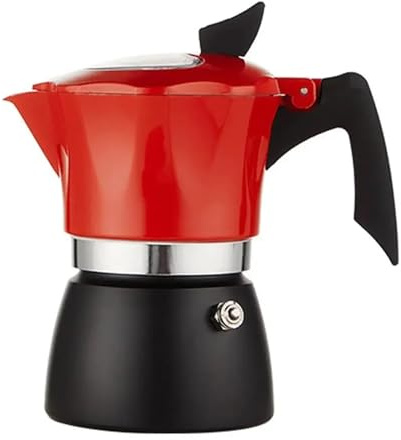 Machine à expresso en aluminium rouge, percolateur de café au Design italien, Pot Moka manuel