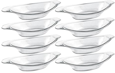 SiaBiced Lot de 8 Bols à Dessert Polyvalents pour Banana Split, Pudding, Gâteau et Sandwich.