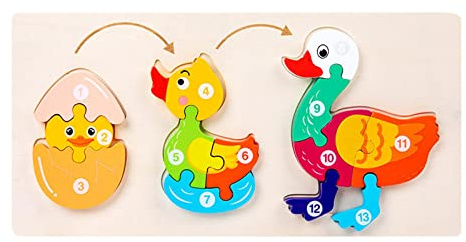 Wmqbjta Buntes Aus Holz, Spielzeug für Kinder, ENTE
