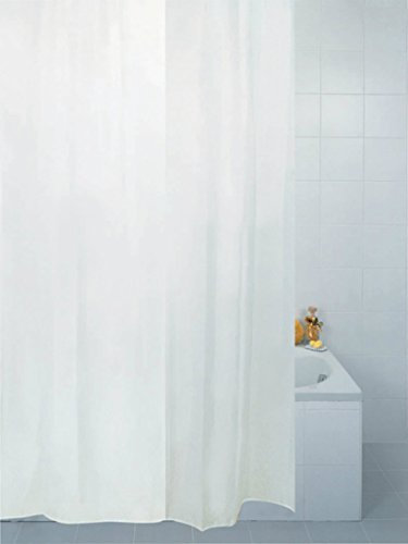 Hallways® Rideau de douche en tissu Blanc uni 180 x 220 cm Extra long